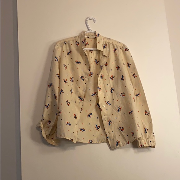 vintage sailboat design blouse - Picture 1 of 1